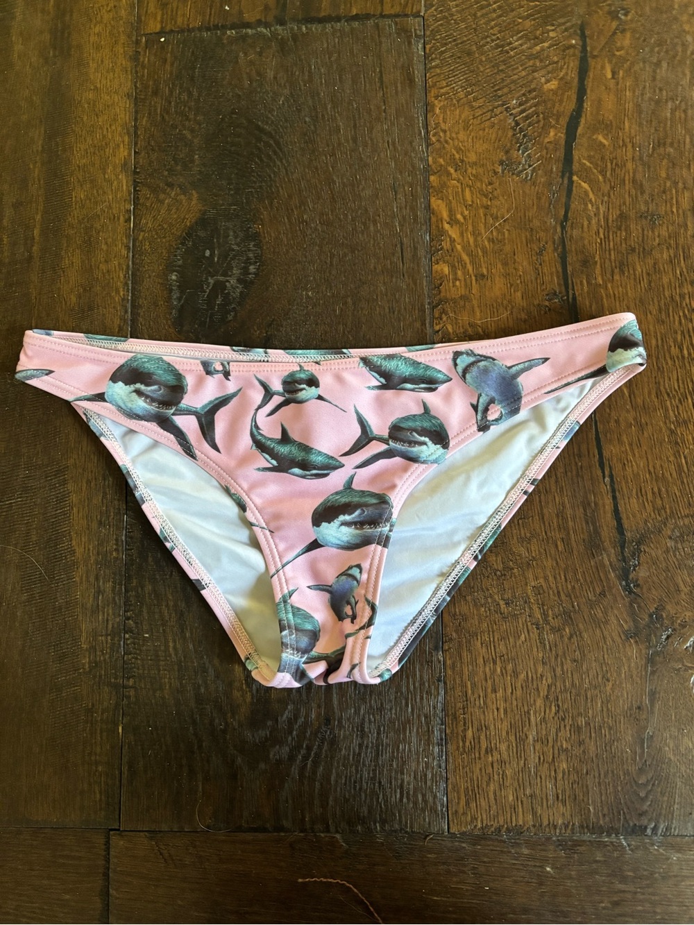 Mink Pink pink great white shark print bikini bottoms small